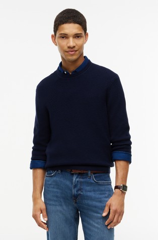 Crew Neck Jumper in Cotton and Cashmere