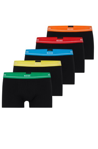 Five-pack of stretch-cotton trunks with logo waistbands