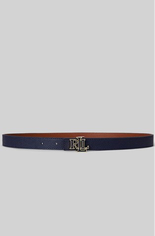 Logo Reversible Leather Skinny Belt