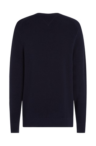 TOMMY HILFIGER Teksturirano pleten pulover Modra - Dark Blue 6