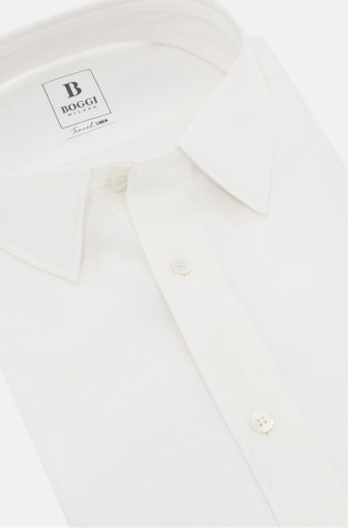 BOGGI MILANO Regular Fit Tencel Linen Shirt White 4