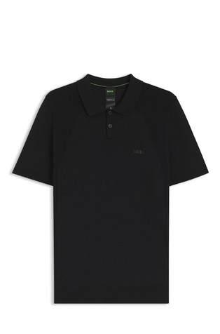Cotton-blend short-sleeved polo shirt