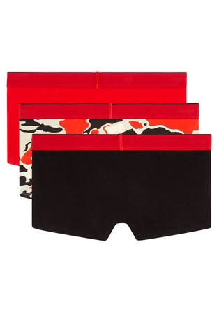DIESEL Three-pack boxer briefs with logo waistband and graphic print Red/Black 2