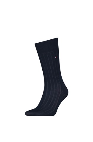 Ribbed Mercerised Cotton Blend Socks