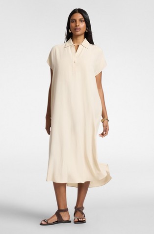 Tencel blend polo shirt dress