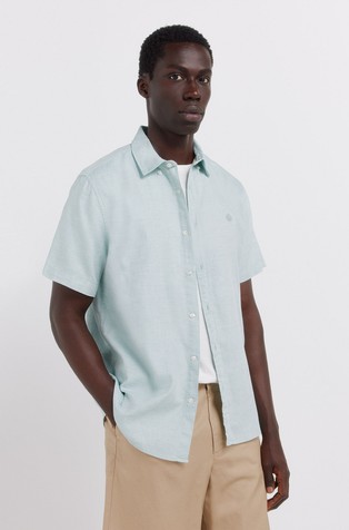 Short sleeve shirt in structured cotton