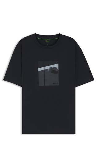 Pima-cotton T-shirt with tennis artwork