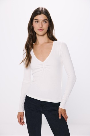 V-neck Viscose T-shirt