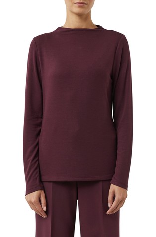 Long-sleeved shirt with mock neck