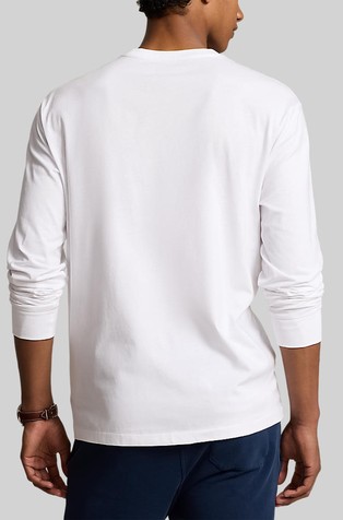 RALPH LAUREN Classic Fit Jersey Long-Sleeve T-Shirt White / Blue 2