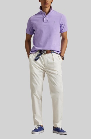 RALPH LAUREN Custom slim fit polo majica Škrlatna - Light Lilac 3