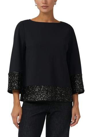 Bluza z obrobami iz bleščic