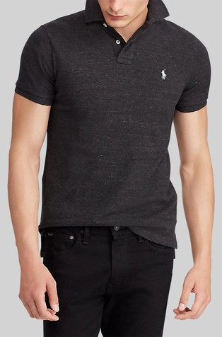 Slim fit bombažna polo majica