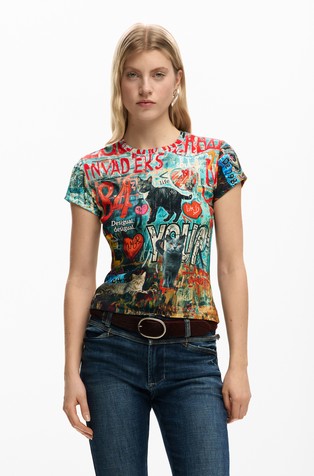 Majica s potiskom mačk