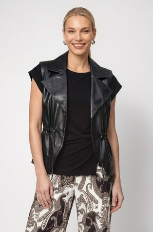 Vest in leather look