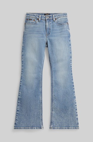 Zvončaste jeans hlače iz elastičnega denima