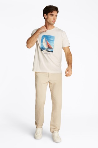 TOMMY HILFIGER Regular Fit T-shirt With Photo Print Light Beige 3