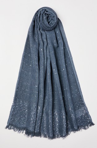 MARELLA Sequin-adorned viscose-blend stole Light Blue 2