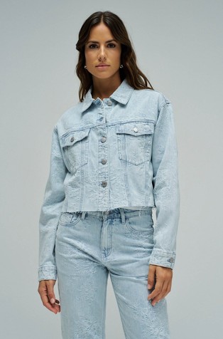 Denim jakna z žakarskim vzorcem