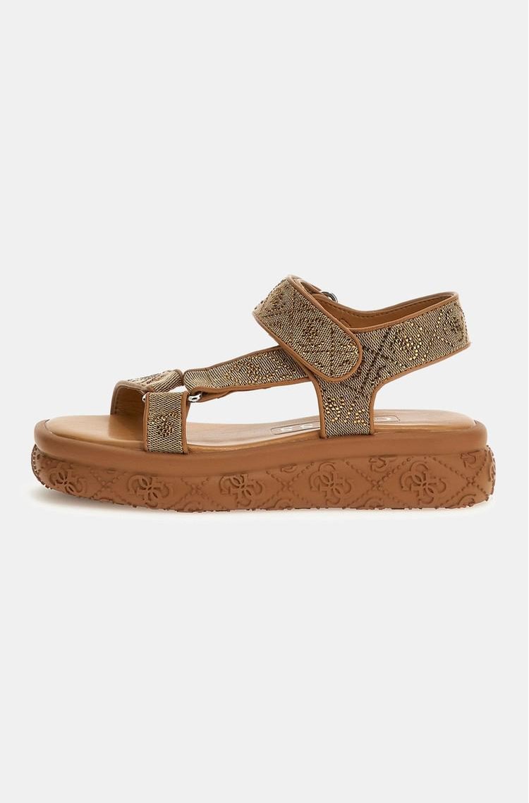 GUESS Bruin 4G logo sandali Rjava - Brown 