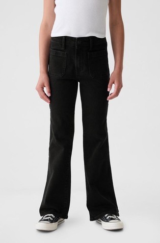 GAP Kids High Rise Flare Jeans Black Wash 2