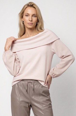 Jumper with carmen neckline