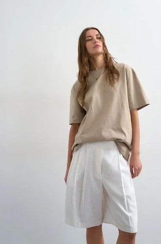 TSSOFIA high-rise shorts in linen and viscose