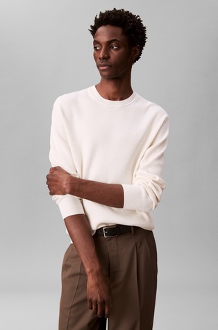 Teksturirano pleten bombažen pulover