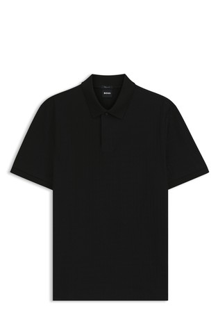 Geometric-jacquard polo shirt in cotton