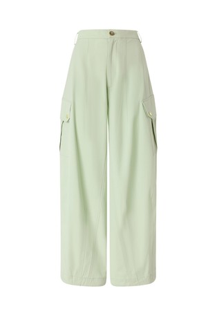 Wide-leg cotton cargo pants