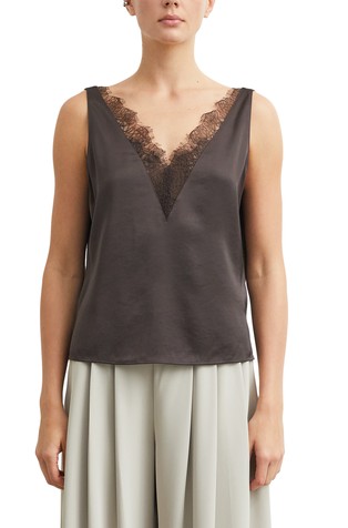 Satin Top with Lace