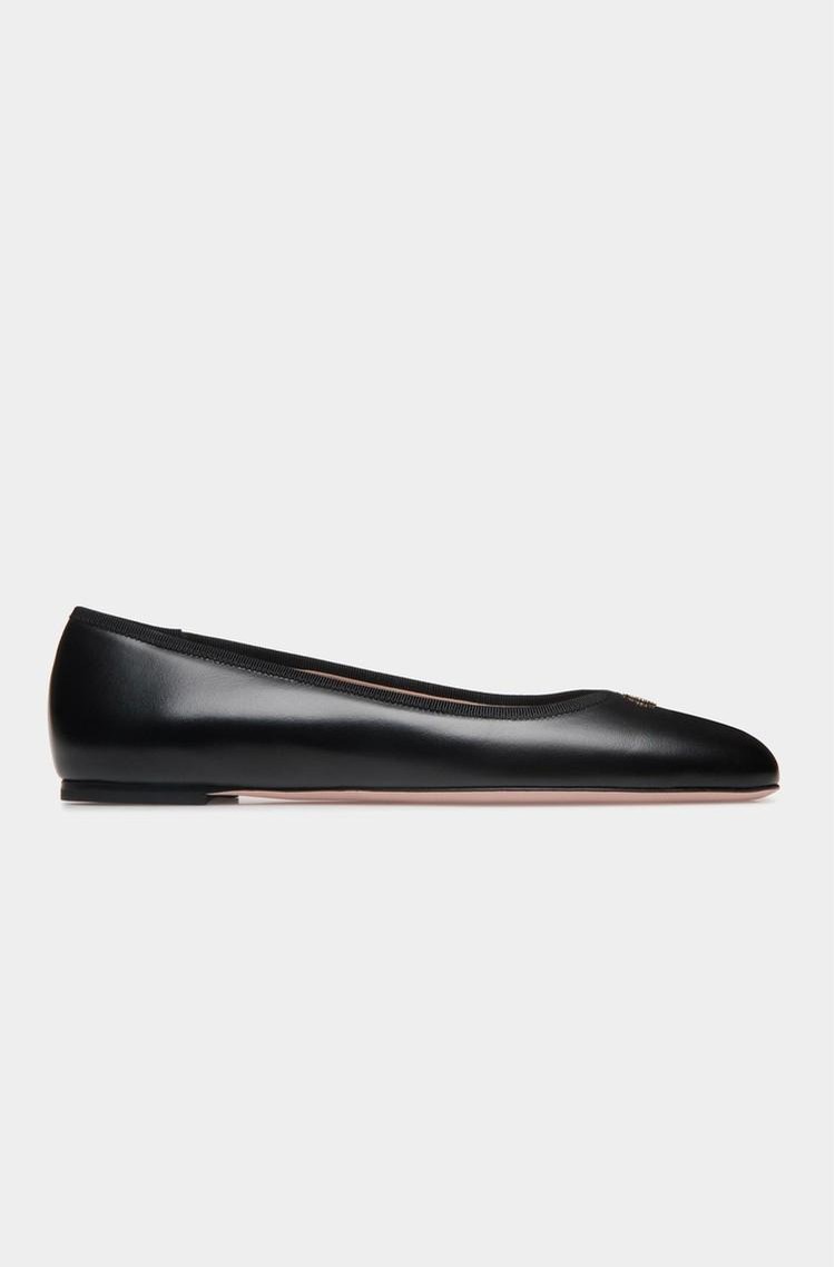BALLY Balerinke iz nappa usnja Črna - Black 