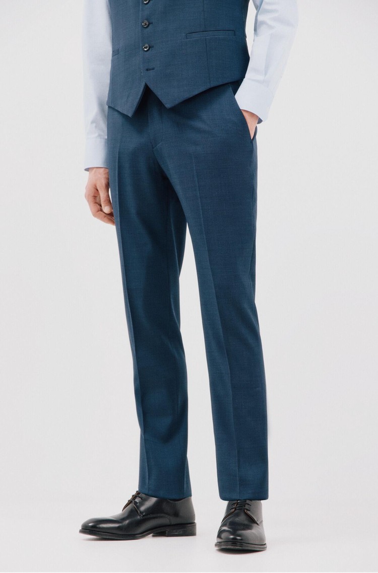 CORTEFIEL Slim fit trousers in wool blend Blue 
