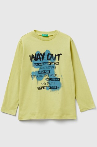 Bombažna majica z dolgimi rokavi in potiskom