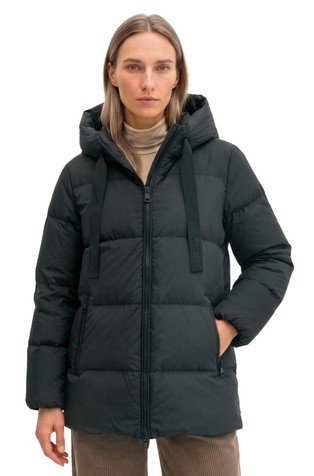 Water-repellent Quilted Down Jacket with Hood