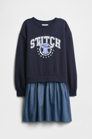 Obleka iz kombinacije tkanin za deklice