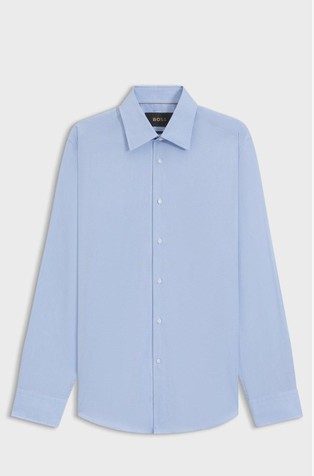 Shirt in cotton-blend with micro pattern