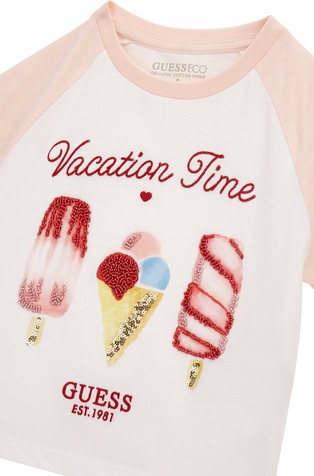 GUESS Cotton T-shirt with print Elegant Pink 3