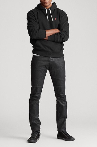 RALPH LAUREN Pulover s kapuco Črna - Black Charcoal 5