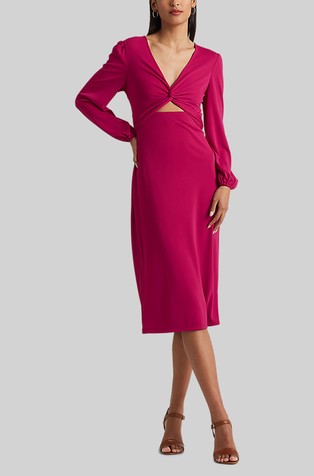 Jersey obleka z izrezanim detajlom