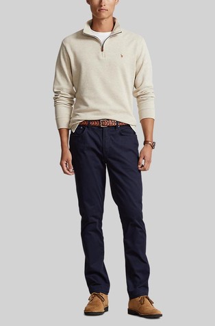 RALPH LAUREN Sullivan slim raztegljive hlače Modra - Blue 4