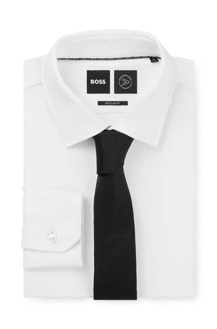 HUGO BOSS Tie in pure-silk jacquard Black 3