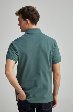 SPRINGFIELD Slim fit piké polo majica s kontrastnimi detajli Zelena - Green 2