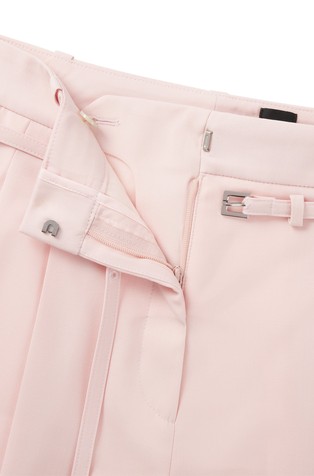 HUGO BOSS Regular-fit culottes in virgin wool Light Pink 2