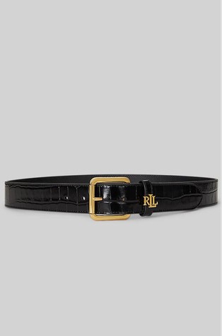 Usnjen pas z imitacijo krokodilje kože