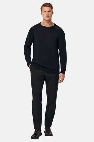 BOGGI MILANO City volnene hlače Črna - Black 2