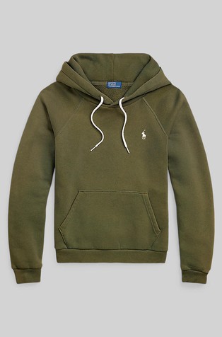 RALPH LAUREN Shrunken Fit Fleece Hoodie Thermal Green 4