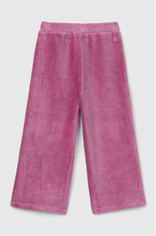 BENETTON Žametne hlače s širokimi hlačnicami Škrlatna - Dark Mauve 2