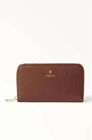 Leather zip-around wallet