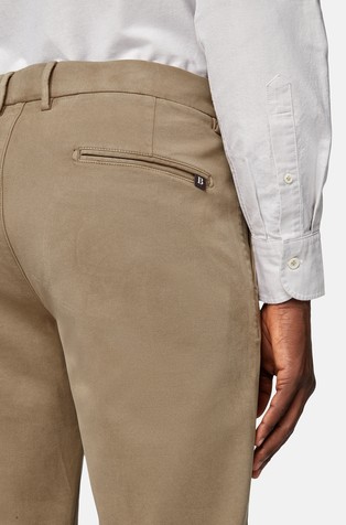 BOGGI MILANO Stretch Cotton Trousers Beige 3